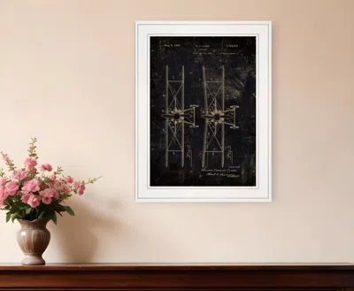 Homezia Airplane Patent I 1 White Framed Print Wall Art In Black