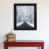 Homezia All Roads Lead Home Winter Lane Black Framed Print Wall Art
