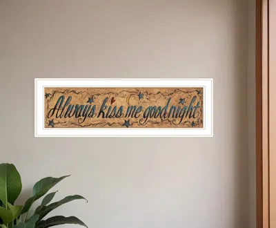 Homezia Always Kiss Me Goodnight 2 White Framed Print Wall Art