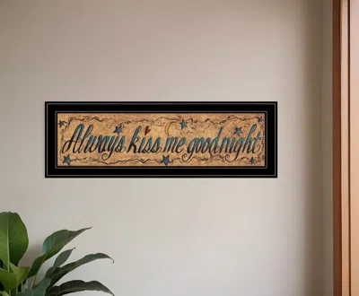 Homezia Always Kiss Me Goodnight 3 Black Framed Print Wall Art