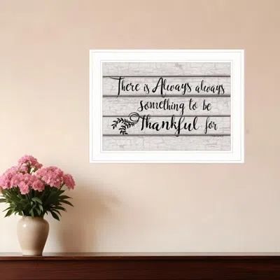 Homezia Always Thankful 2 White Framed Print Wall Art
