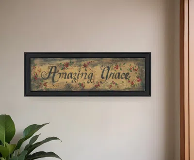 Homezia Amazing Grace Floral Black Framed Print Wall Art