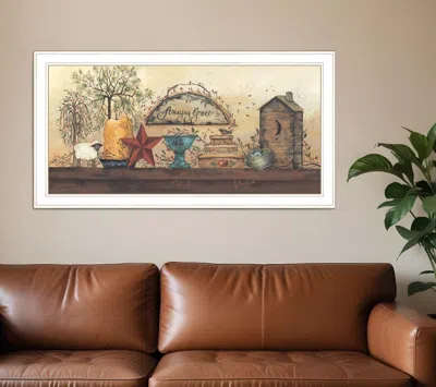 Homezia Amazing Grace Shelf 1 White Framed Print Wall Art