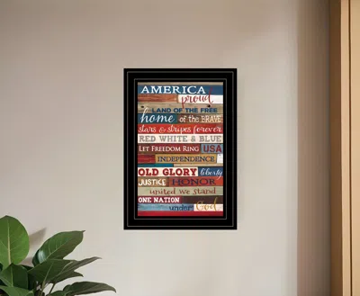 Homezia America Proud Black Framed Print Wall Art