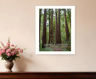 Homezia American Strength 4 White Framed Print Wall Art