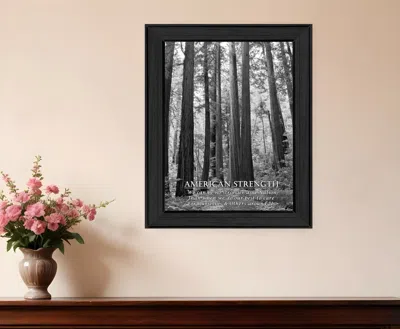 Homezia American Strength 5 Black Framed Print Wall Art