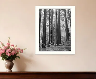 Homezia American Strength 6 White Framed Print Wall Art