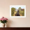Homezia Amish On Sunday Drive 1 White Framed Print Wall Art