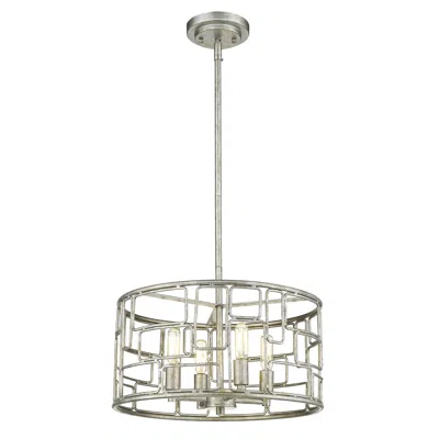Homezia Amoret 4-light Antique Silver Convertible Pendant In Metallic