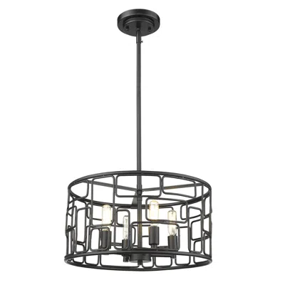 Homezia Amoret 4-light Matte Black Convertible Pendant