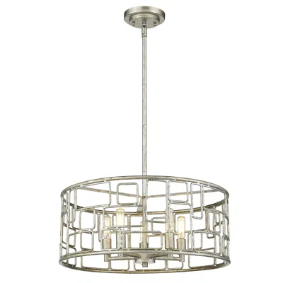 Homezia Amoret 5-light Antique Silver Convertible Pendant In Gray