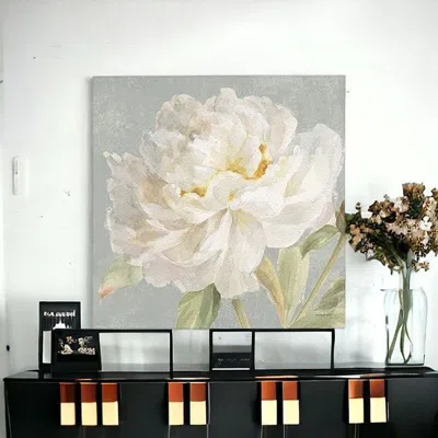 Homezia Angelic White Peony Flower Unframed Print Wall Art