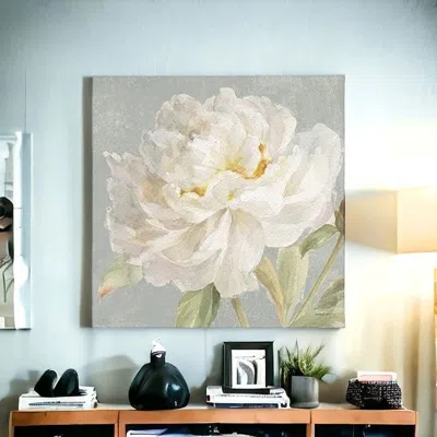 Homezia Angelic White Peony Flower Unframed Print Wall Art
