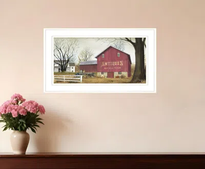 Homezia Antique Barn 5 White Framed Print Wall Art