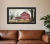 Homezia Antique Barn 7 Black Framed Print Wall Art