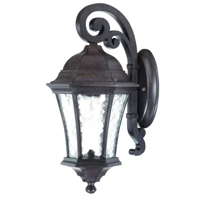 Homezia Antique Black Tapered Hanging Lantern Wall Light In Animal Print