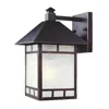 Homezia Antique Bronze Frosted Glass Lantern Wall Light