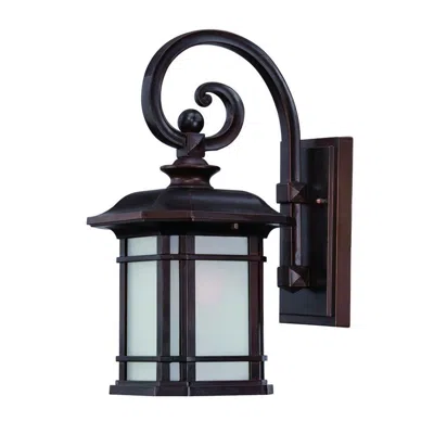 Homezia Antique Bronze Frosted Linen Glass Lantern Wall Light In Black