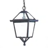 Homezia Antique Bronze Glass Hanging Lantern Light