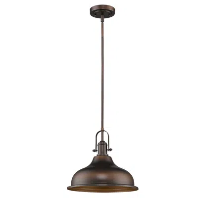 Homezia Antique Bronze Hanging Light With Dome Shade In Brown