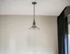Homezia Antique Bronze Hanging Light With Pebbled Glass Shade