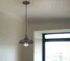 Homezia Antique Bronze Shallow Plate Adjustable Pendant Light