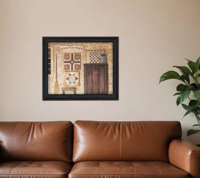 Homezia Antique Game Boards Black Framed Print Wall Art In Multi