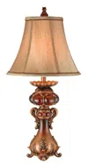 Homezia Antique Inspired Table Lamp With Linen Lamp Shade