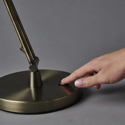Homezia Antiqued Bronze Led Adjustable Desk Lamp In Brown
