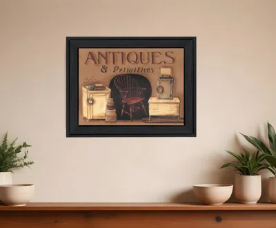 Homezia Antiques And Primitives Black Framed Print Wall Art In Multi
