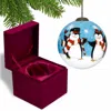 Homezia Anywhere With You Is Always Better Penguin Hand Painted Mouth Blown Glass Ornament