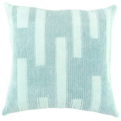 Homezia Aqua Blue Dimensional Pattern Play Throw Pillow In Green