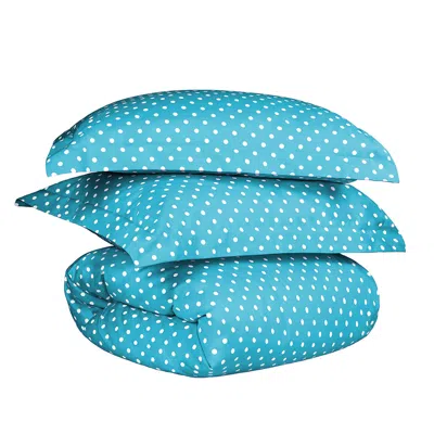 Homezia Aqua King Cotton Blend 600 Thread Count Washable Duvet Cover Set In Blue