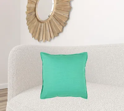 Homezia Aqua Solid Color Flange Edge Throw Pillow