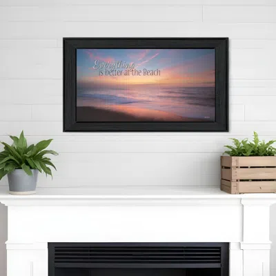 Homezia At The Beach Black Framed Print Wall Art