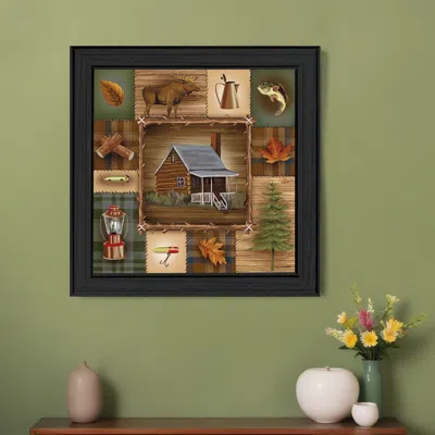 Homezia At The Cabin Black Framed Print Wall Art In Multi