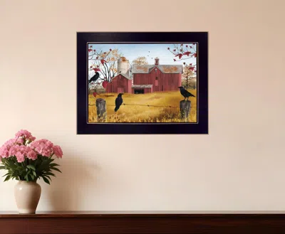 Homezia Autumn Gold 3 Black Framed Print Wall Art