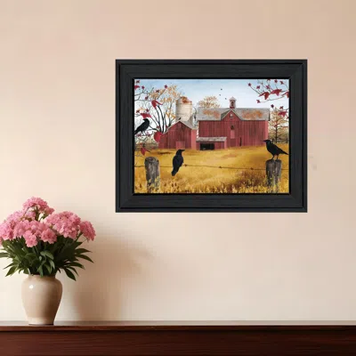 Homezia Autumn Gold 4 Black Framed Print Wall Art In Multi