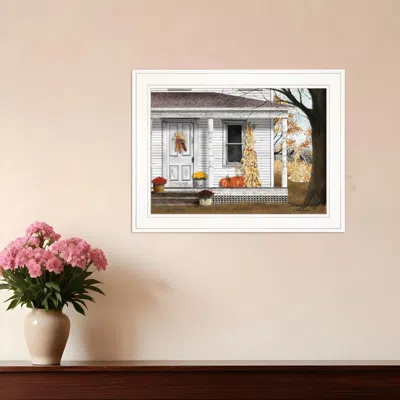 Homezia Autumn Greetings 1 White Framed Print Wall Art