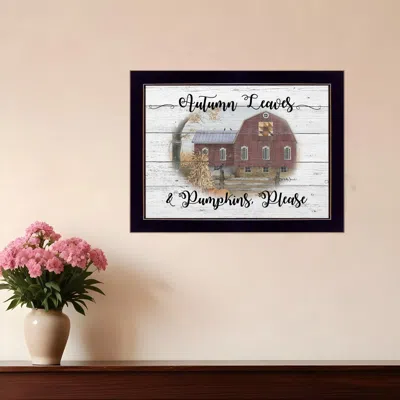 Homezia Autumn Leaves 1 Black Framed Print Wall Art