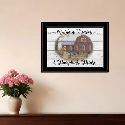 Homezia Autumn Leaves 3 Black Framed Print Wall Art