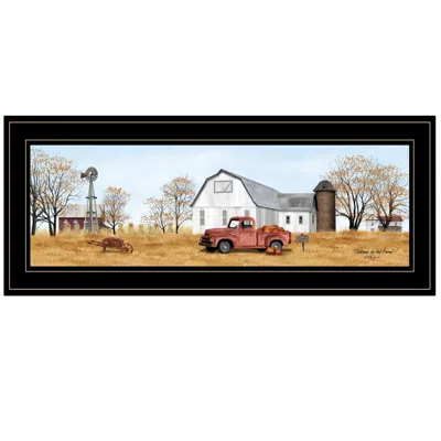 Homezia Autumn On Farm 2 Black Framed Print Wall Art