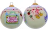 Homezia Baby's First Christmas With Motifs Hand Painted Mouth Blown Glass Ornament