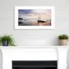 Homezia Bar Harbor Silhouettes 1 White Framed Print Wall Art