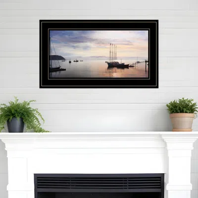 Homezia Bar Harbor Silhouettes 3 Black Framed Print Wall Art In Multi