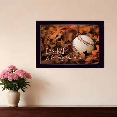 Homezia Baseball A Family Tradition Black Framed Print Wall Art In Brown
