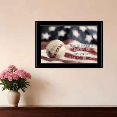 Homezia Baseball Playing The Game 2 Black Framed Print Wall Art