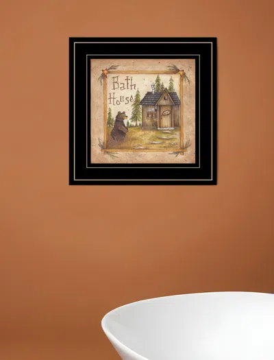 Homezia Bath House 4 Black Framed Print Bathroom Wall Art