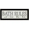 Homezia Bath Rules 3 Black Framed Print Bathroom Wall Art