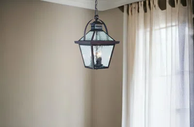 Homezia Bay Street 3-light Architectural Bronze Hanging Light In Gold